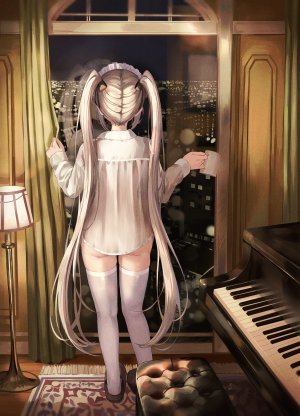 akie_aki,bottomless,衬衫,No-Bra,看穿,丝袜