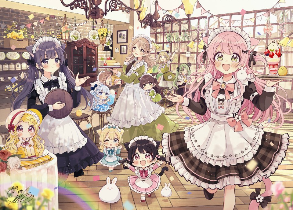 佐倉おりこ 原创 チビ 围裙 连衣裙 发饰 长袖 女仆