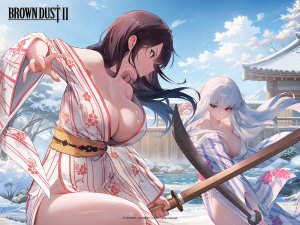 origami,liberta,ventana,brown_dust_ii,No-Bra,nopan,温泉,剑,浴衣