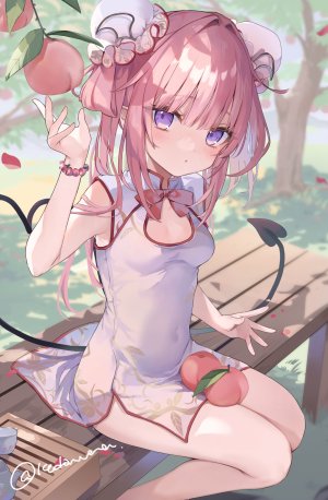 hippeastrum_hybridum,汉服,萝莉,尖耳,掀裙