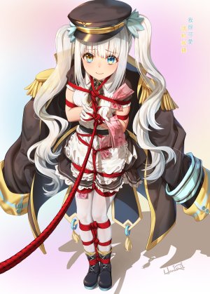 Vtuber,kagura_mea_channel,神楽めあ,HaneRu,长发,single,長身像,脸红,视线正对,碧眼,前发,笑顔,双马尾,黄色眼,holding,银发