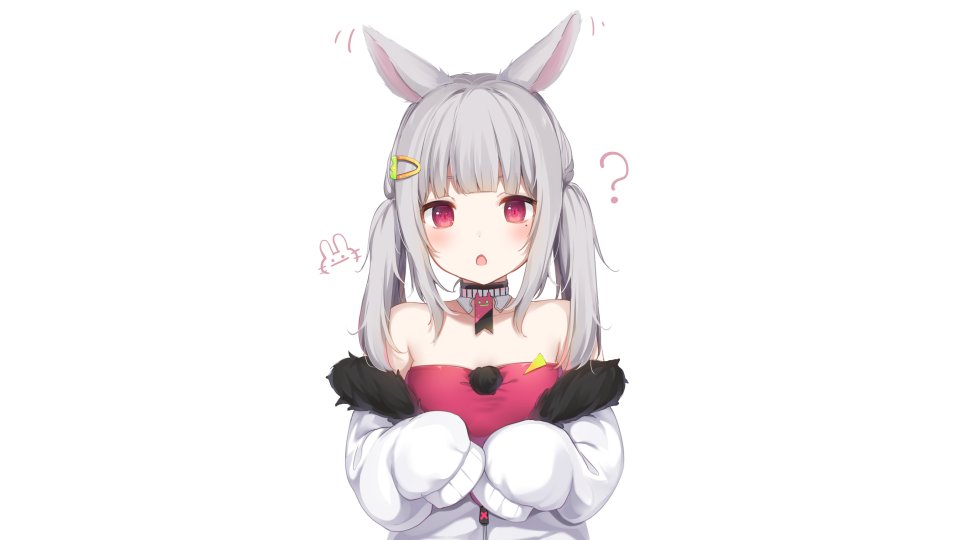 甘城なつき 原创 兽耳 脸红 兔耳 兔女郎 长发 双马尾