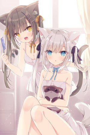 hoshi,兽耳,连衣裙,猫耳,No-Bra,夏装