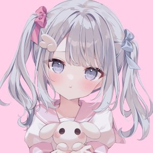 原创,hoshi,脸红,灰发,发饰,视线正对,学校制服,水手服,衬衫,single,毛绒玩具,双马尾