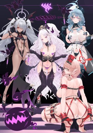 天雨亚子,火宮チナツ,空崎ヒナ,銀鏡イオリ,蔚蓝档案,dishwasher1910,呆毛,輪チラ,露肩,黑丝,碧眼,青发,脸红,捆绑play,手镯,breasts,棕色眼,茶发,锁链,cleavage,恶魔娘,長手袋,全身,手套,灰发,发饰