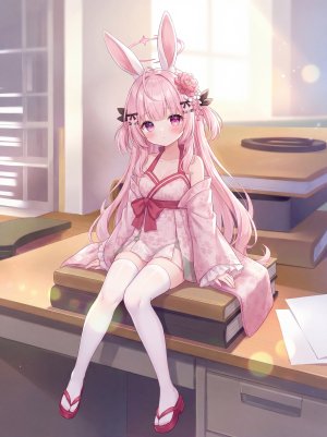 YIYI_,可爱,粉色头发,伊伊兔,丝袜,萝莉,绝对领域