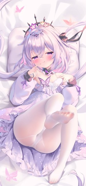 冰糖雪璃,遐蝶,崩坏：星穹铁道,抱枕,连衣裙,萝莉,胖次,裤袜,尖耳,看穿,掀裙