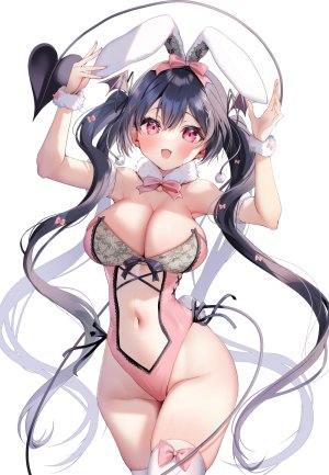 原创,あゆま紗由,黑发,脸红,breasts,cleavage,长发,视线正对,露脐,開口,红色眼,single,超长发,白背景,翅膀