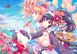 erimo,连衣裙,女仆,猫,No-Bra,和服女仆