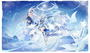 碧蓝航线,banchiyuebai,兽耳,碧眼,连衣裙,holding,和服,长发,长袖,马尾辫,剑,超长发,weapon,白发