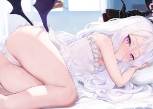 空崎日奈,蔚蓝档案,cameltoe,恶魔,光晕,萝莉,睡衣,胖次,掀裙,翅膀