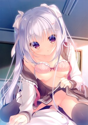 ゆき恵,PeachCandy,bra,露胸,nipples,nopan,制服,黑丝