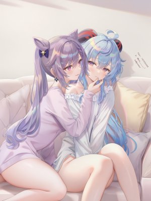 poi氵,原神,GenshinImpact,女孩子,甘雨,少女,Genshin,魅惑的大腿,极上女体,百合