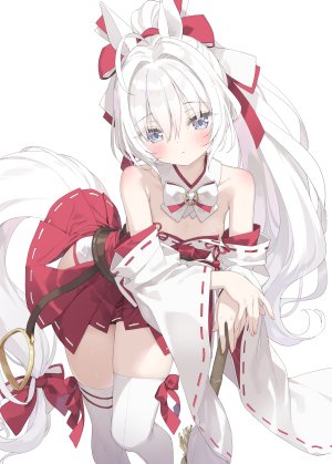 かにビーム,兽耳,garter,萝莉,巫女,No-Bra,掀裙,丝袜