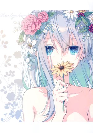 原创,遠坂あさぎ,长发,single,長身像,视线正对,highres,碧眼,胸部,前发,holding,银发