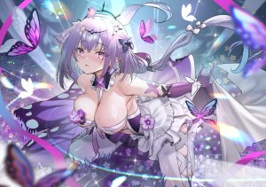 テディ,遐蝶,崩坏：星穹铁道,连衣裙,No-Bra,裤袜,尖耳