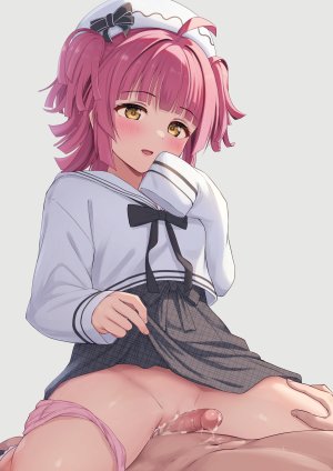 十安愛七,天王寺璃奈,LoveLive!虹咲学园学园偶像同好会,胖次,panty_pull,猫咪,妹汁,制服,掀裙,uncensored