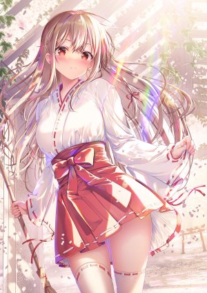 TwinBox,前田栞,TwinBox学園,巫女,掀裙,丝袜