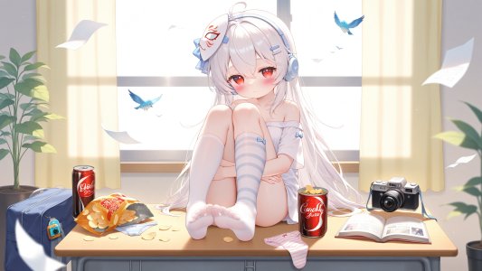 幼刃酱suki❤,幼刃酱,萝莉,白丝,腿,足底,插画,AI生成图