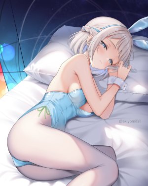 akiei,葛城莉莉娅,学园偶像大师,偶像大师,兽耳,兔耳,兔女郎,No-Bra,裤袜