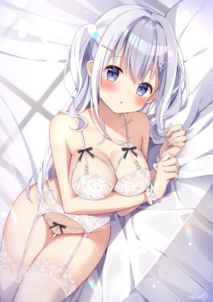 tobio_illust,bra,吊带袜,lingerie,胖次,长筒袜,丝袜