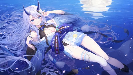 独立虚拟YouTuber,garter,和服,No-Bra,看穿,tattoo,湿身