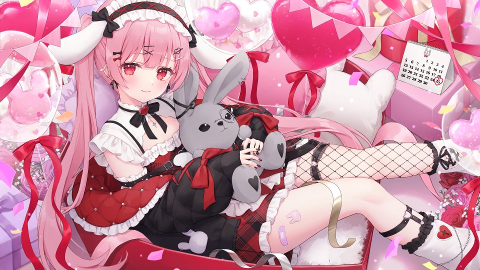 茶乃ひより Amatsuka_Eru 独立虚拟YouTuber 兽耳 创可贴 兔耳 Garter 女仆