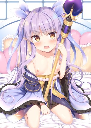 tomoo,氷川鏡華,超異域公主連結,露胸,萝莉,nipples,No-Bra,尖耳