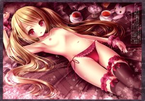 原创,TinkerBell,露胸,lingerie,横臥,nipples,胖次,红色眼,貧乳,single,Stockings,黑丝,结发,topless,双马尾,下着,萝莉
