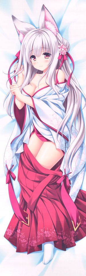 sweetie_candy_vigilante,萌木原ふみたけ,动物,兽耳,breasts,和服,巫女,No-Bra,开衫