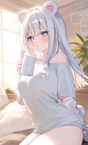 hakua,独立虚拟YouTuber,兽耳,Shirokumahakua,白毛