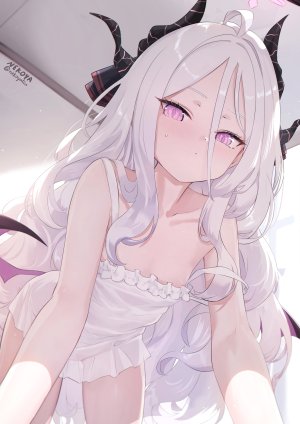 空崎日奈,蔚蓝档案,恶魔,光晕,lingerie,萝莉,看穿,翅膀