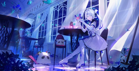 clrawing,aokumo_rin,StelLive,女仆,女服务生