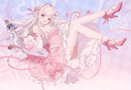 yoshinoryo,amakusa_fran,独立虚拟YouTuber,连衣裙,高跟鞋,No-Bra,掀裙,丝袜