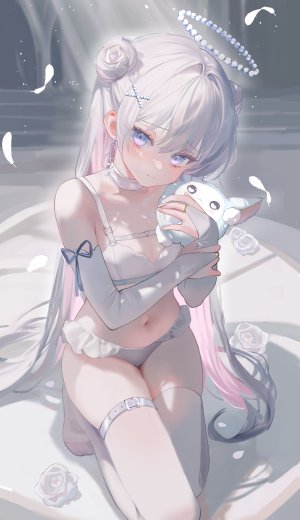 音ノ羽萌,bra,garter,光晕,胖次,丝袜,白丝