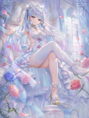 poi氵,女孩子,神里綾華,原神,GenshinImpact,少女,神里绫华,魅惑的大腿,极上女体