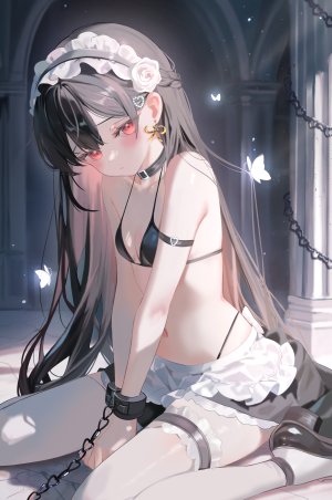 音ノ羽萌,水着,捆绑play,garter,女仆,泳装,丝袜