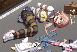 wanliu,阿慈谷ヒフミ,蔚蓝档案,脸红,捆绑play,breasts,项圈,光晕,长发,横臥,開口,裤袜,粉发,褶皱裙,妹汁,学校制服,水手服,短裙,single,超长发,weapon,黄色眼