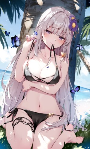 宮瀬まひろ,wen_zhong,千年戦争アイギス,水着,garter,泳装,脱衣