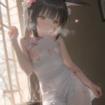 NFFA,长门,碧蓝航线,旗袍,萝莉,兽耳,贫乳,发饰,白丝,AI生成图,uncensored